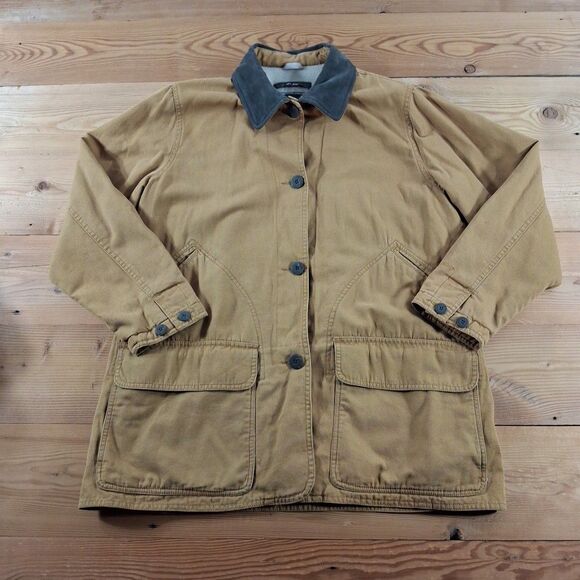 Woolrich Jackets & Blazers - Vintage Woolrich Field Chore Coat Barn Jacket Leather Collar Canvas Large Womens